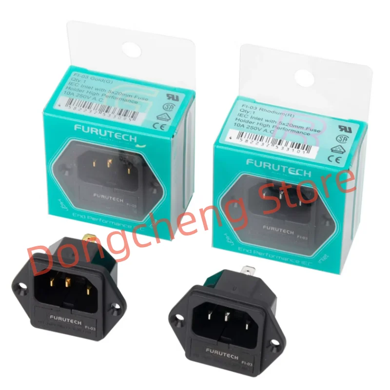 1 قطعة-5 قطعة FURUTECH FI-03 الراقية التيار المتناوب مقبس الطاقة الحبل مدخل جاك موصل طرفي IEC320-1 C14 ذكر التوصيل مع حامل الصمامات DIY بها بنفسك #2