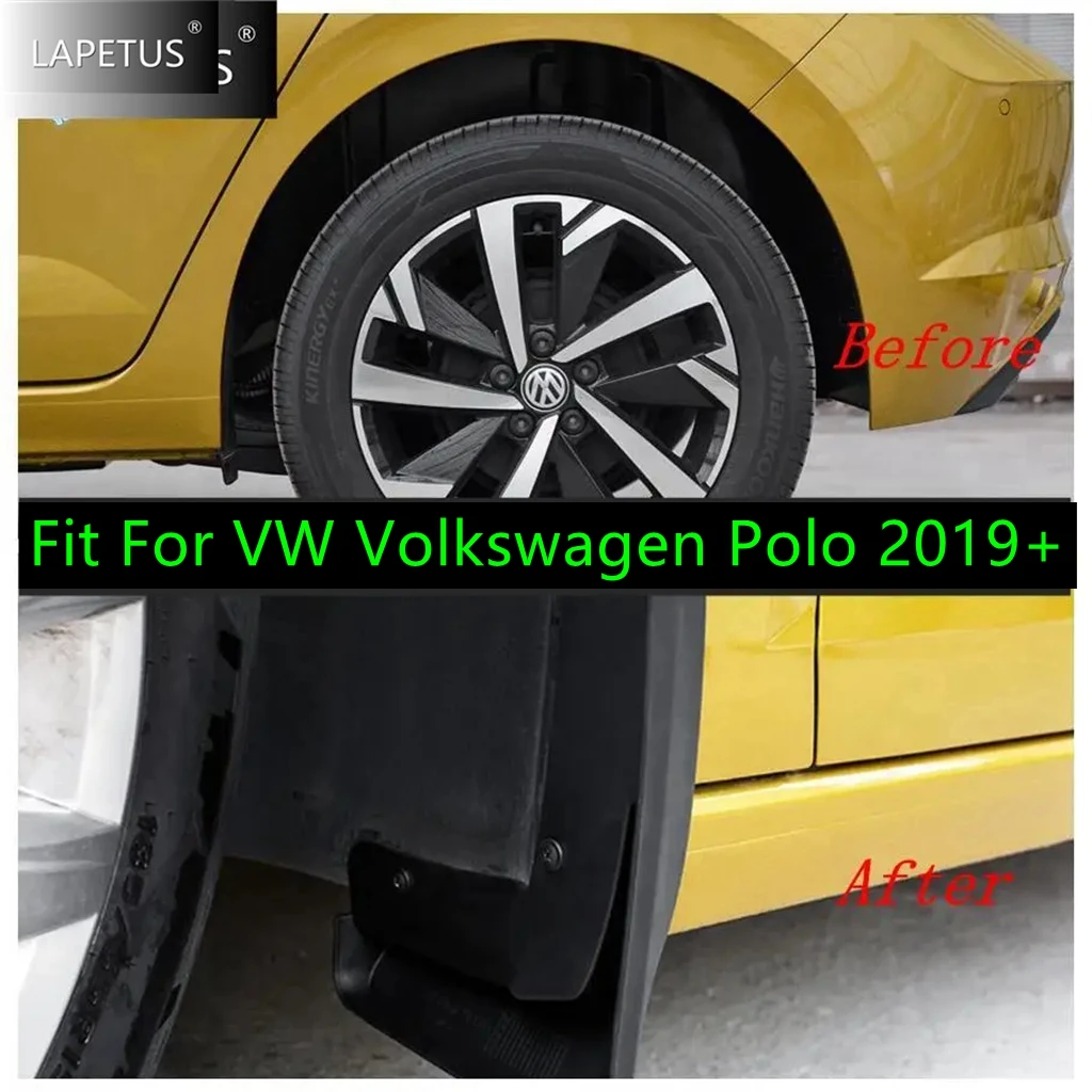 

Fit For VW Volkswagen Polo 2019 - 2023 Front and Rear Mud proof Mudguards Splash Flaps Plastic Black Style Auto Accessories