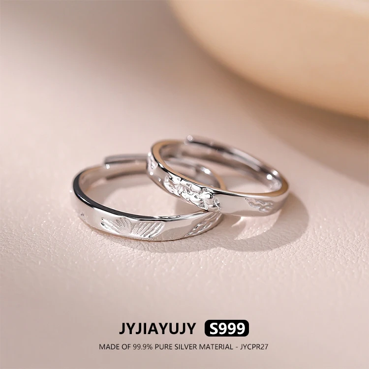 

JYJIAYUJY 100% цельное оригинальное кольцо из чистого серебра S99, кольцо для пары, регулируемый цветок, любовь, модные женские ювелирные изделия, подарок для повседневного использования JYCPR27