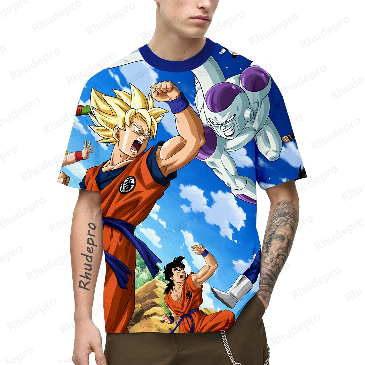 Goku Super Saiyan Oversize T Shirts Boy Clothes Short Sleeve Z T-shirt Black Breathable Jersey Casual Oversized