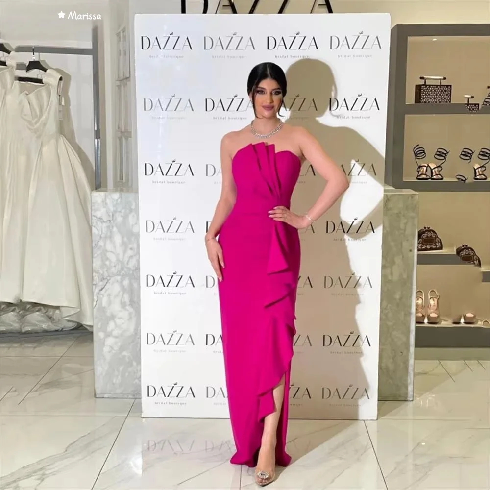 

Marissa Charming Rose Red Elegant Women's Dresses for Wedding Party Dresses Luxury Women's Elegant Party Dress Fishtail Frills