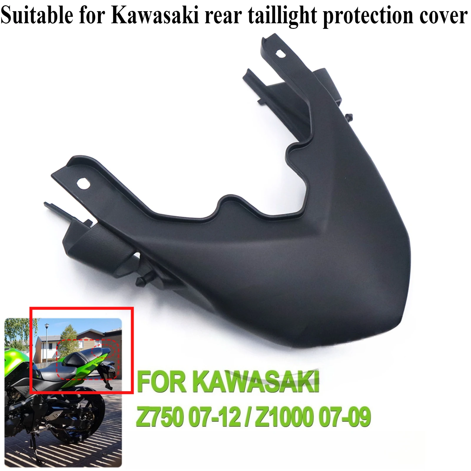 

For Kawasaki Z750 Z1000 2007-2009 Rear Brake Light Cover Tail Wing Connecting Middle Cowling Motorcycle Fairing Panel Parts