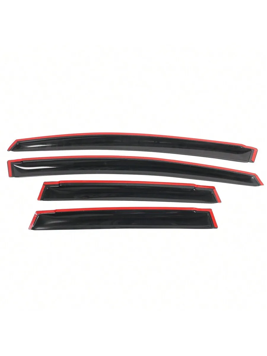 4 Visores de Ventana para Honda Fit 2009-2014, 4 Puertas, Estilo Delgado, Color Ahumado/Tintado, Acrílicos, Adhesivos, para Ventanas de Auto