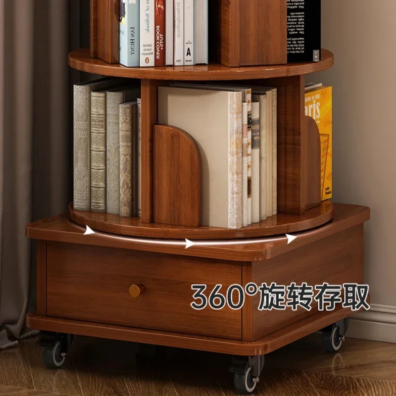 Drawers Corner Bookcase Mobile Bookends Rotating Storage Bookshelf Nordic Rangement