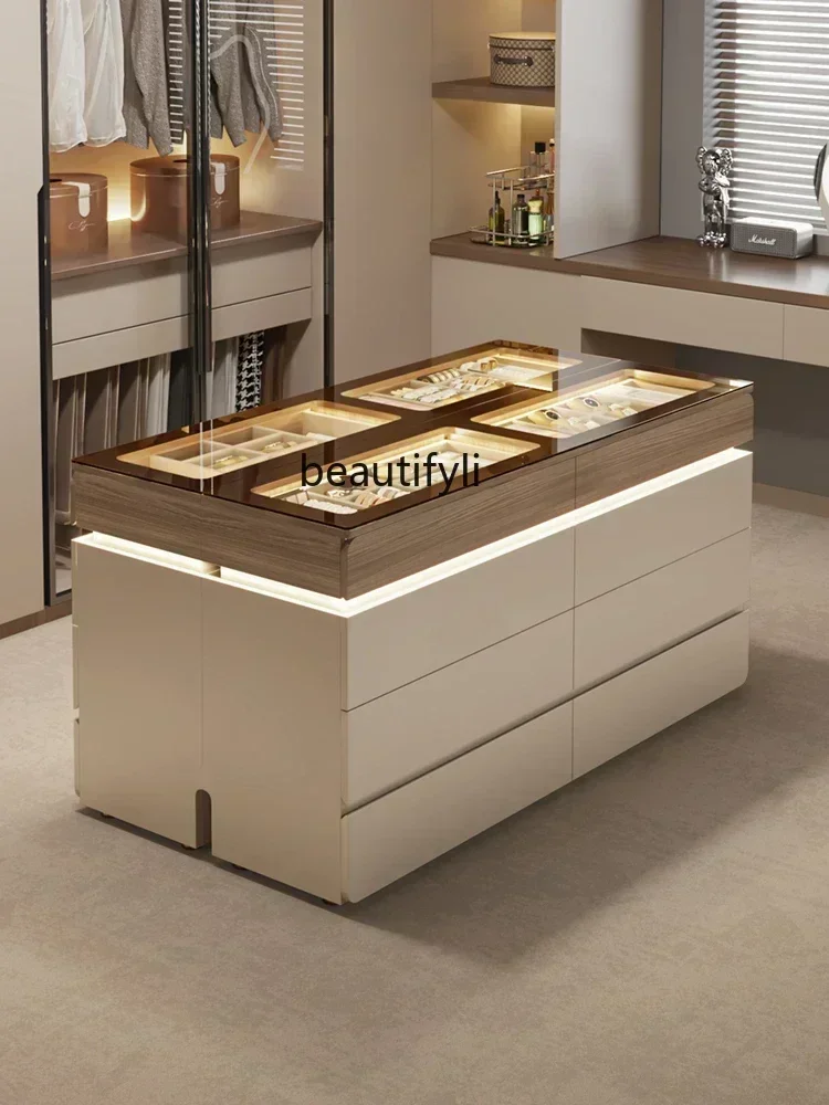 A Cloakroom Middle Island Cabinet HighGrade Large Capacity Double-Sided Storage Chest of Drawers Multi-Functional Home