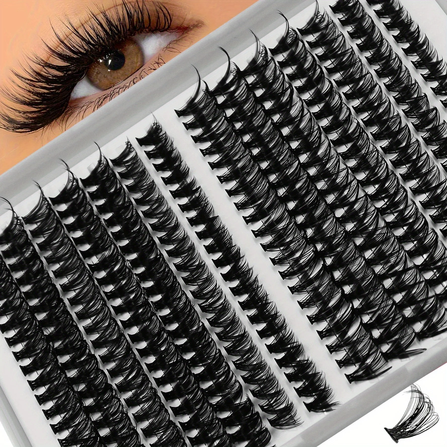 2Boxes(560pcs) 30D/40D  Lashes Cluster Lashes DIY Lash Extension 9-15mm Mix Length, Wispy Cluster Reusable False Eyelashes