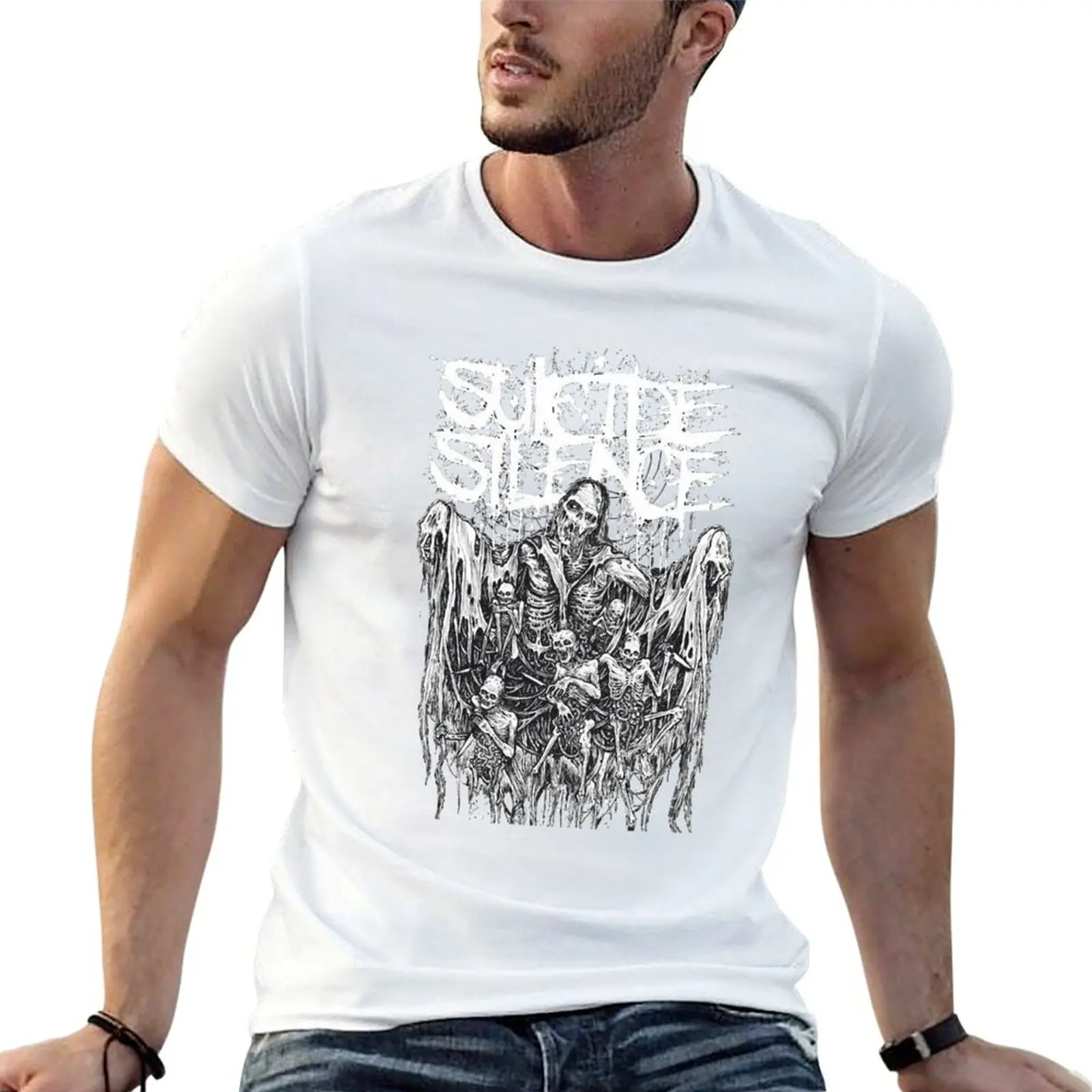 Graphic Retro Suicide Silence Band Vintage Retro T-Shirt customizeds plain t shirt men 100℅ cotton