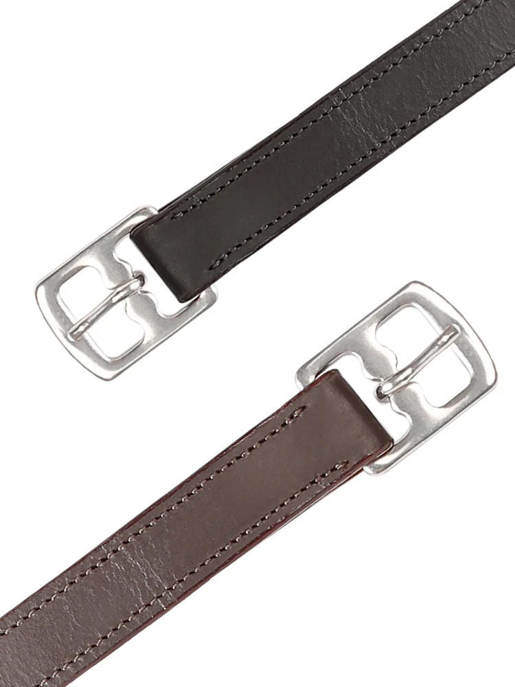

cavassion riding horse rider use for stirrups black stirrup straps cowhide leather material