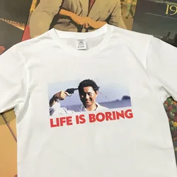 Kitano Takeshi Film Sonata Life Is Boring Life Boring Men and Women Personality Loose Short Sleeve T-shirt Tide 2024 New Model