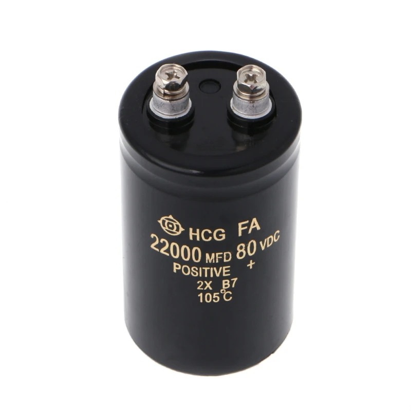 22000uF 80V Electrolytic Screw Capacitor Amp Power Supply 50x80mm 105℃