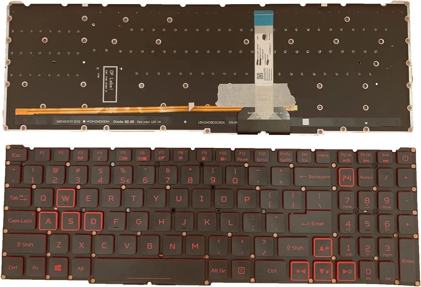 

New for ACER Nitro 5 AN515-46 AN515-58 AN515-56 US Keyboard backlit Red N22C1