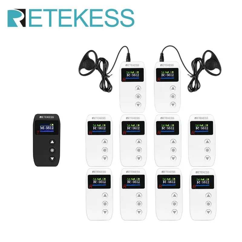 RETEKESS TT110 2.4GHz Wireless Tour Guide System AUX MIC Dual Input Long Range Magnetic ChargingFor Excursion Translation Museum