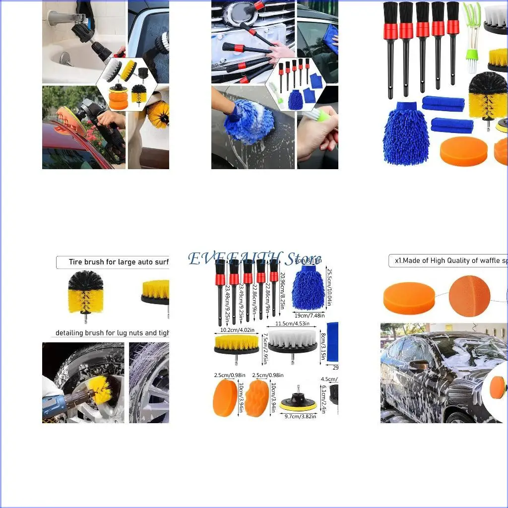 

124b буровая щетка для ванной комнаты чистящие кисти чистые инструменты для кожи на приборной панели для сиденья 16шт/с.