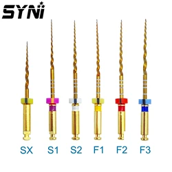 Diş altın esnek dosyalar Endo döner dosyalar altın endodontik dosyalar 19/21/25mm nikel Titainium diş hekimliği kök kanal malzemesi