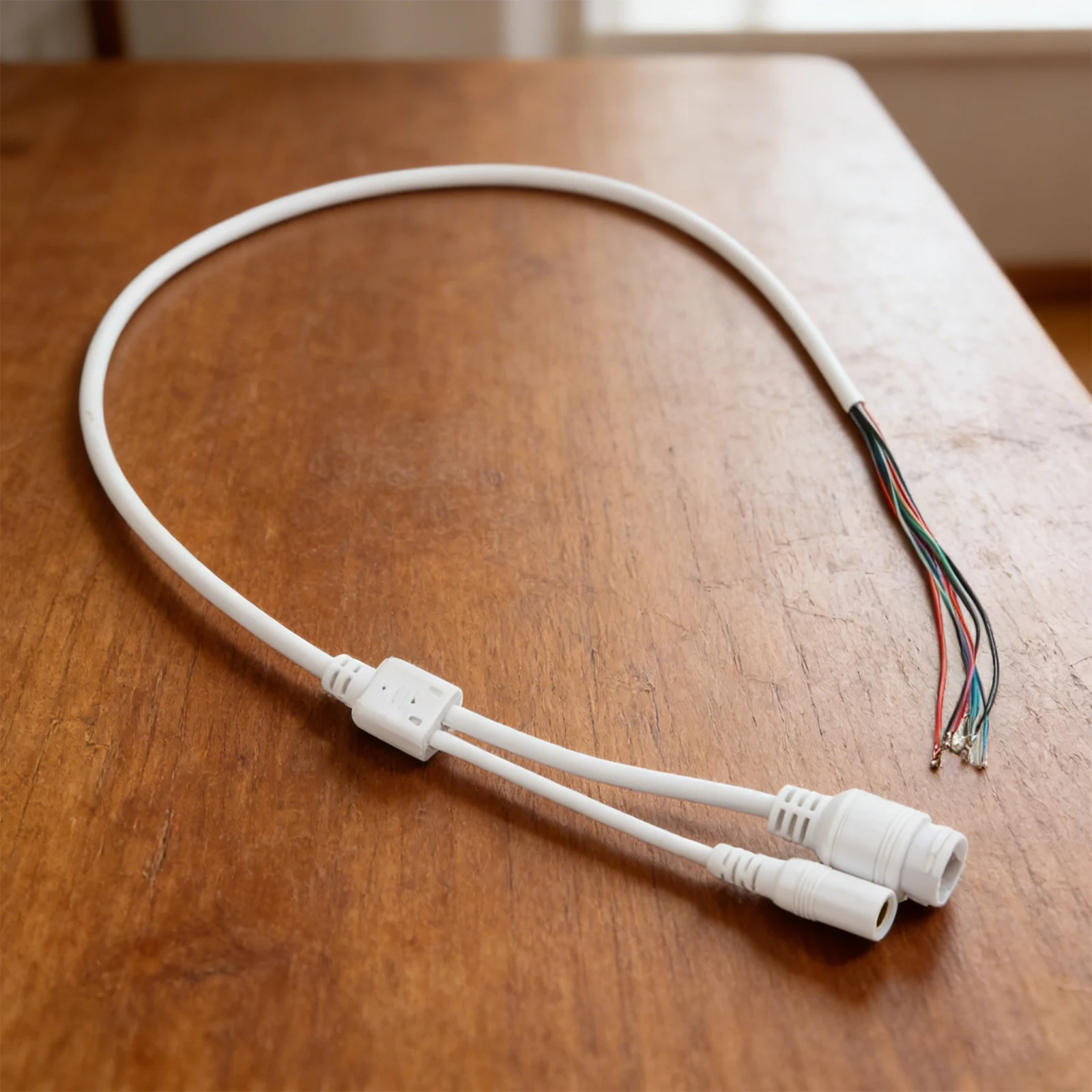 Reliable 70cm CCTV Network and Power Cable with For RJ45 and DC Female Power Connectors for IP Cameras and PCB Modules