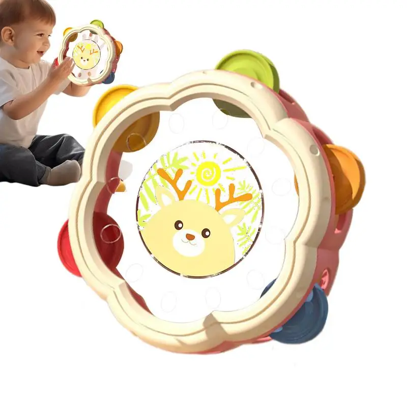 Toddler Tambourine Cute Small Tambourine Ring Jingles Percussion Interactive Musical Educational Hand Instrument For Kids Games