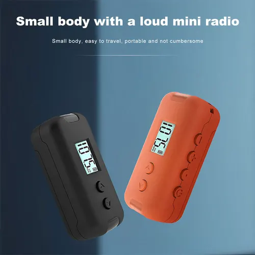 Imagen 2 del producto Nuevo Mini Radio FM de bolsillo 50-108MHz receptor de Radio portátil con pantalla LCD tiempo deportes al aire libre Radios de mano transmisión