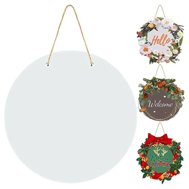 

AA01-Sublimation Door Hanger Sign Round Hanging Sign Board Personalized DIY Wall Sign