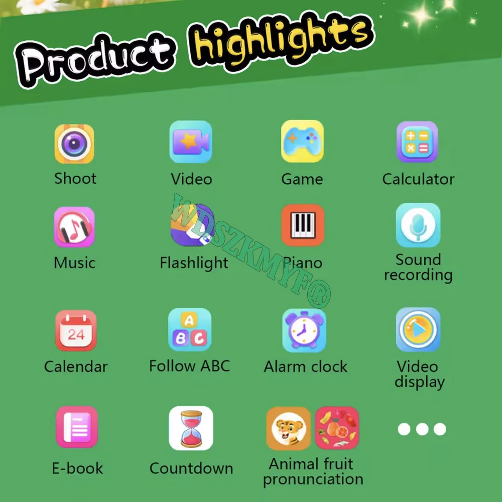 Téléphone intelligent pour enfants de 3 à 12 ans, double caméra, jouets à écran tactile, licorne, lecteur MP3 Mobile, jouets éducatifs pour filles et garçons, 2026