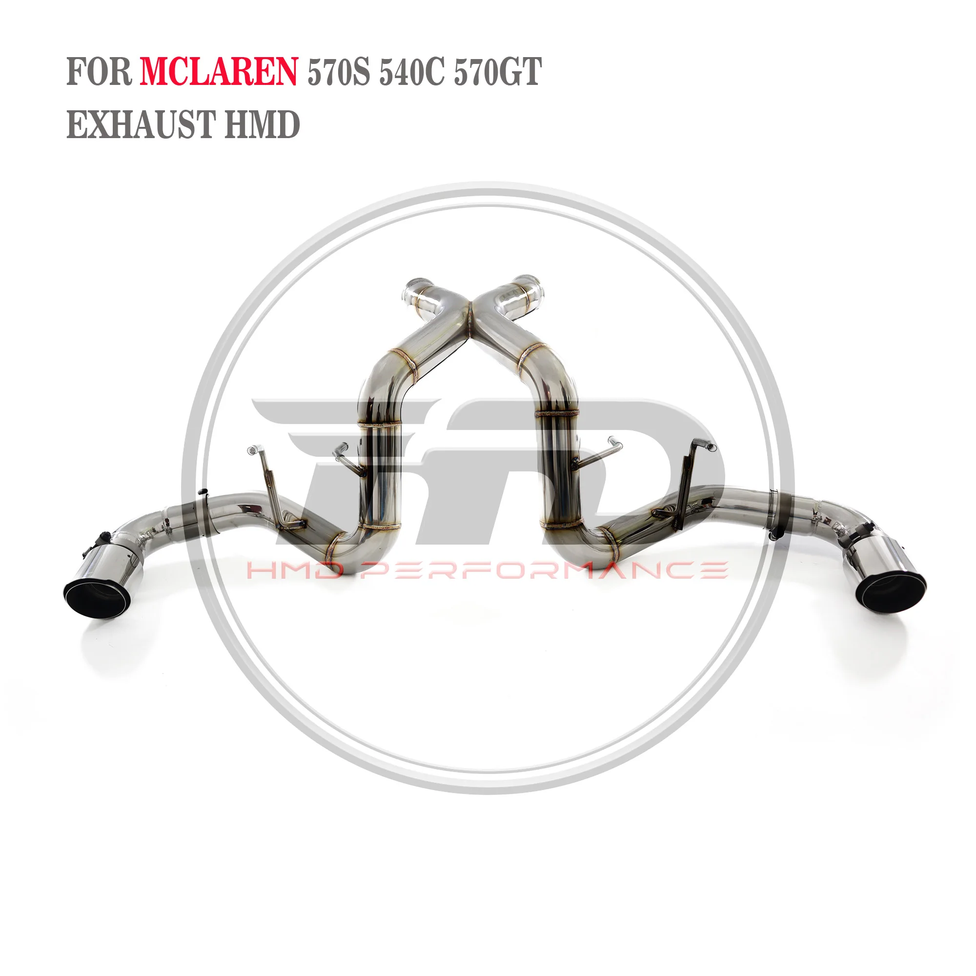 

HMD Stainless Steel Exhaust System Performance Catback for McLaren 540C 570S 570GT 3" X Pipe Without Valve