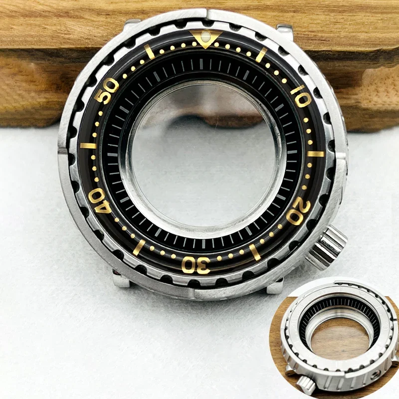 

NH35 Tuna Canned Watch Case Fit For NH34 NH35 NH36 7S26 Movement Transparent Back Cover Openwork Armor Shroud Tuna Watch Cases