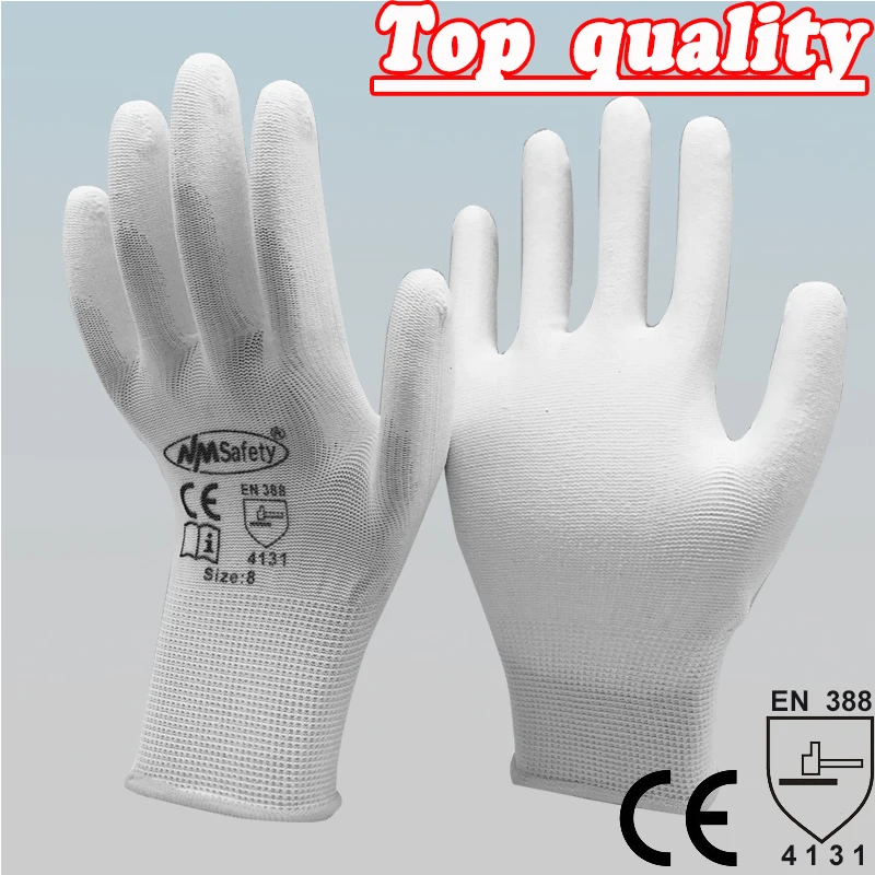 

NMShield 12 Pairs CE Certificated PU Work Safety Gloves Mechanic Working Gloves For Garden Labor Protection Glove