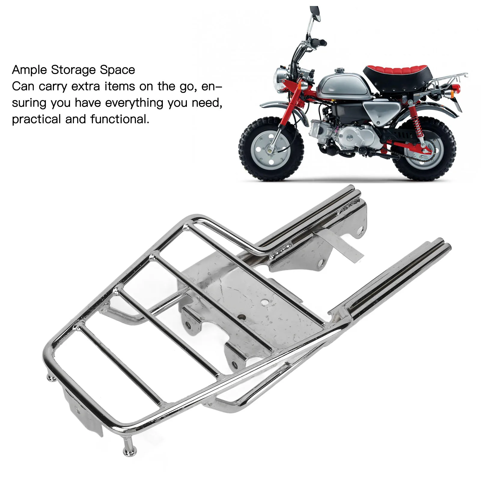 Rear Luggage Carrier Support Holder Easy Installation Iron Motorcycle Rear Luggage Rack for Monkey Z50 Z50J