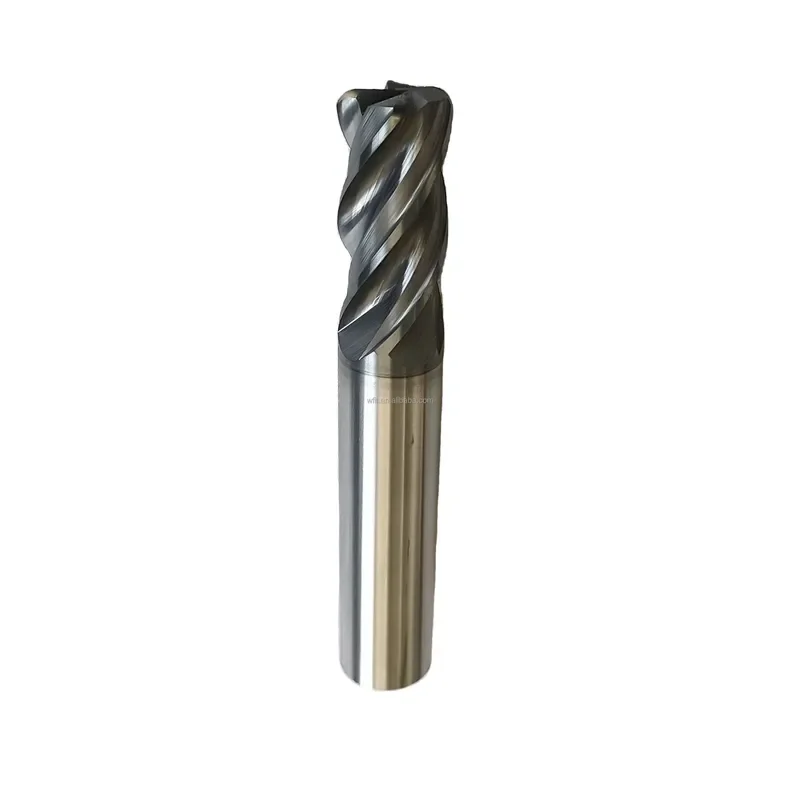High Performance CNC Machine Corner 4-Flute Solid Carbide End Mill Cutter High Speed Steel Variable Helix Altin Tin Coating