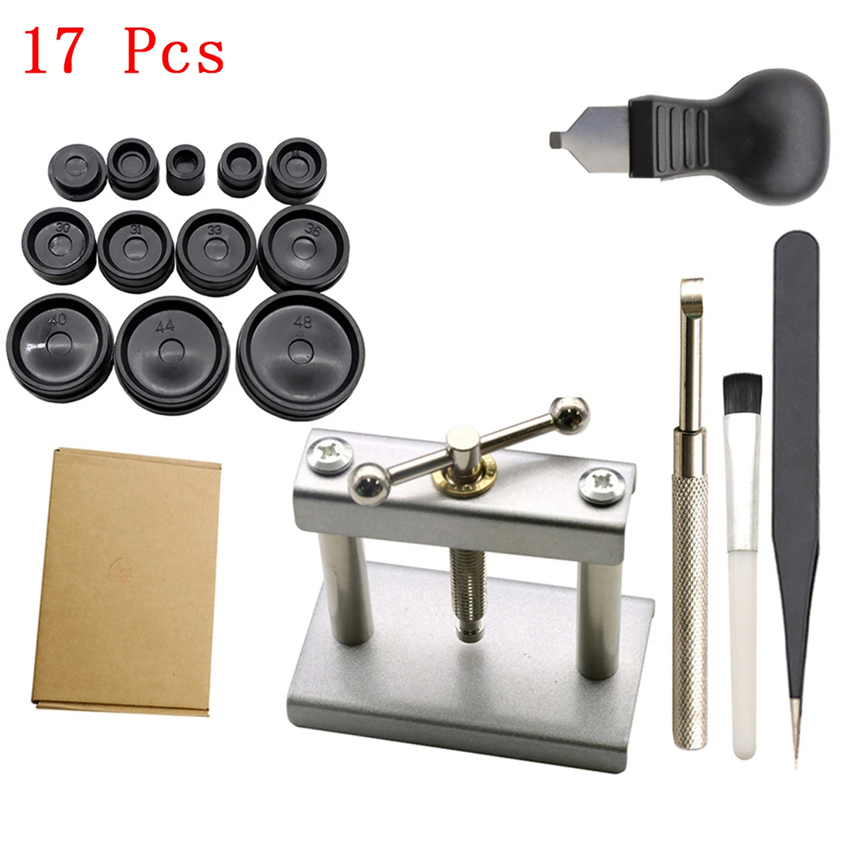 23PCS Professionelle Uhr Presse Set Uhr Zurück für FALL Schließen Werkzeug & Fitting Stirbt Uhr Reparatur Werkzeug sterben Kit für Uhrmacher