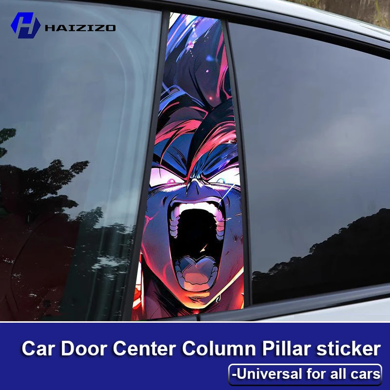 

HAIZIZO Kakarot Car Graffiti Stickers Fun Cool Waterproof Sunscreen Vinyl Film Car B-pillar Scratch resistant Decoration refit