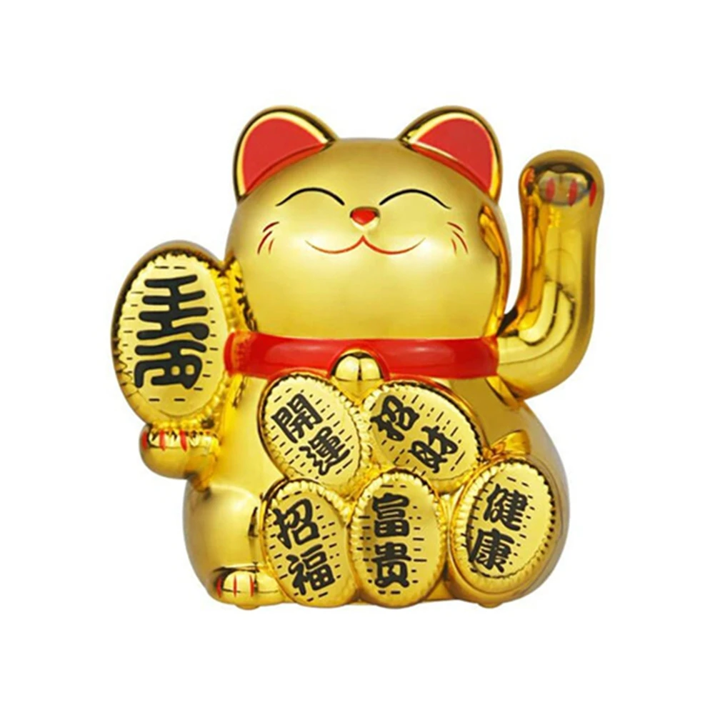 Solar Car Waving 2In Automatic Hand Waving Geomancy Cat Lucky Cat Bonsai Home Decoration Solar Powered Feng Shui Cat D-AT64