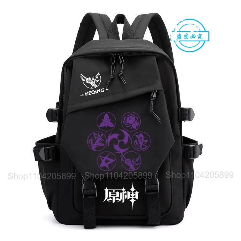 Genshin Impact Backpack Anime Xiao Mochila Students School Bag Cosplay Boys Girls Cartoon Bookbag Laptop Travel Rucksack Gifts
