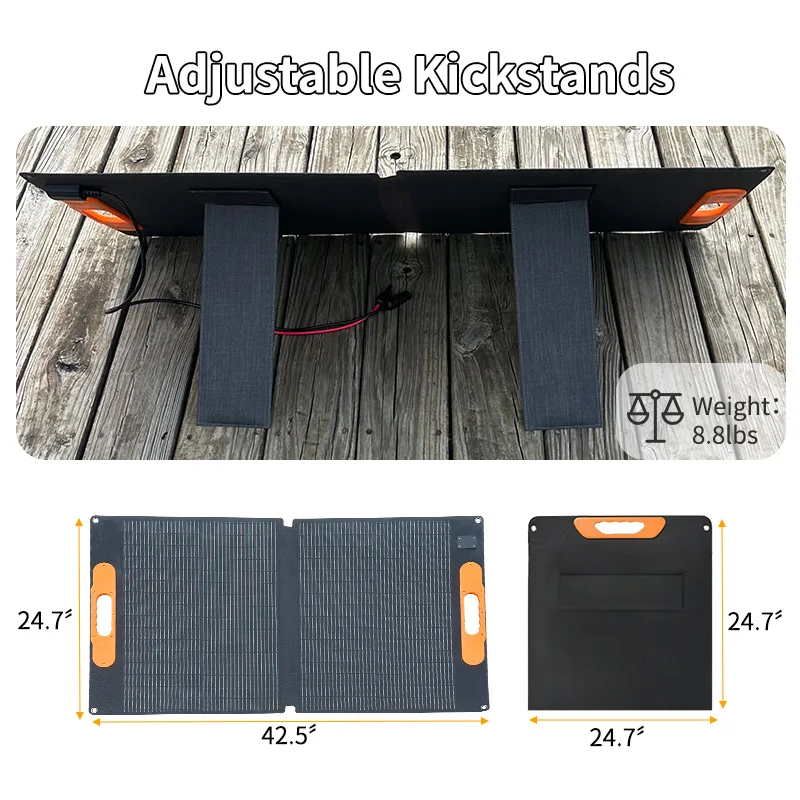 لوحة شمسية قابلة للطي بقدرة 110 وات متوافقة مع محطة طاقة محمولة EcoFlow Jackery شاحن أحادي البلورية للتخييم في الهواء الطلق Eme #2