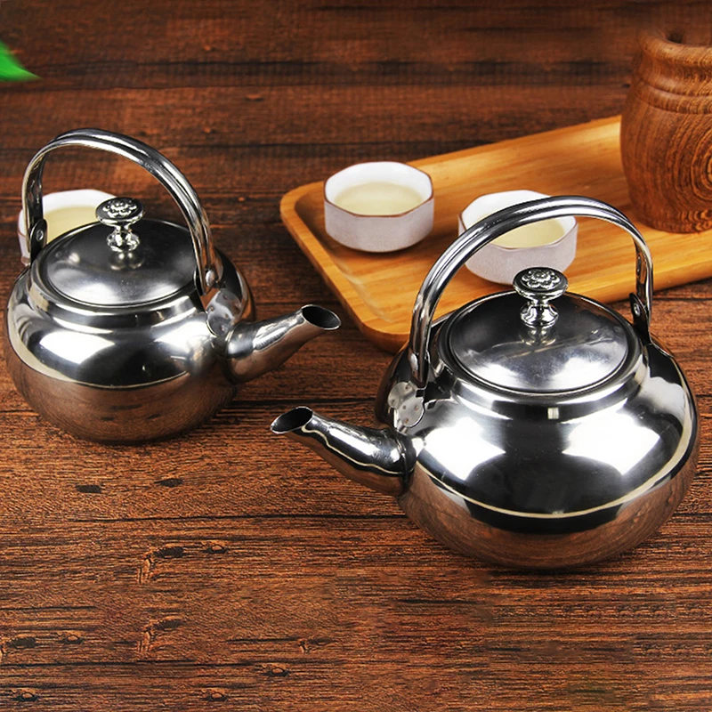 Chaleira de aço inoxidável resistente ao calor alça fogão portátil água fogão a gás bule fervente cozinha elétrica casa panelas