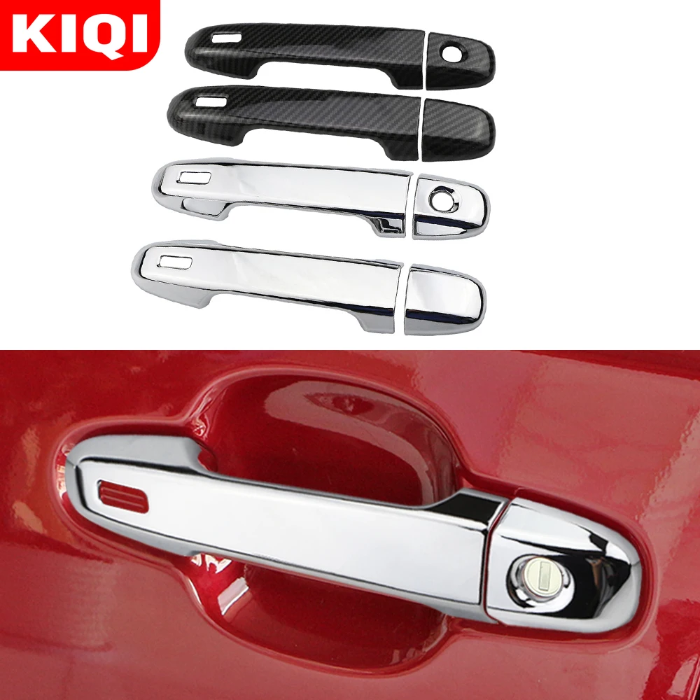 KIQI Front Car Door Handle Protection Cover Rear Door Handles Trim Sticker for Toyota C-HR CHR 2016 - 2022 Accesorios