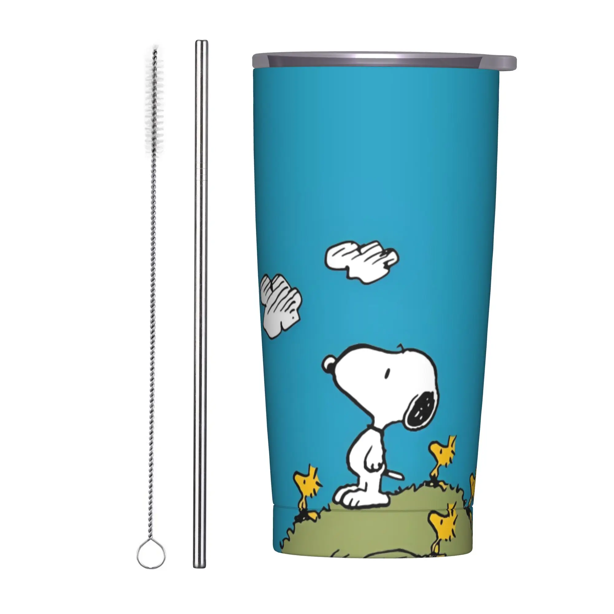 

Snoopys cartoon dog Tumbler With Straw Stainless Steel Tumblers Mug Double Wall Vacuum Insulated for Cold Or Hot 20oz