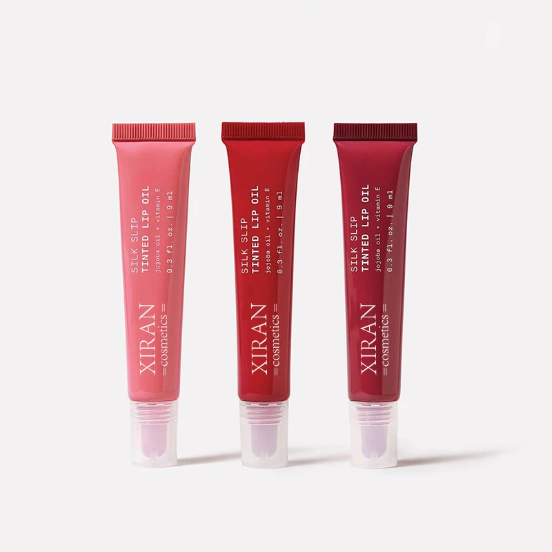 Custom Lip Plumper Oil Hyaluronic Acid Light Pink Silk Slip Tinted Lip Oil Private Label