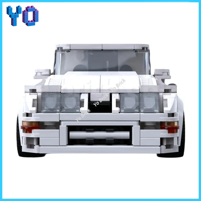 DIY Retro Garage Scene Blocks Old School 80s Turbo Racing Fastback Coupe Handmade Brick Toy 423PCS