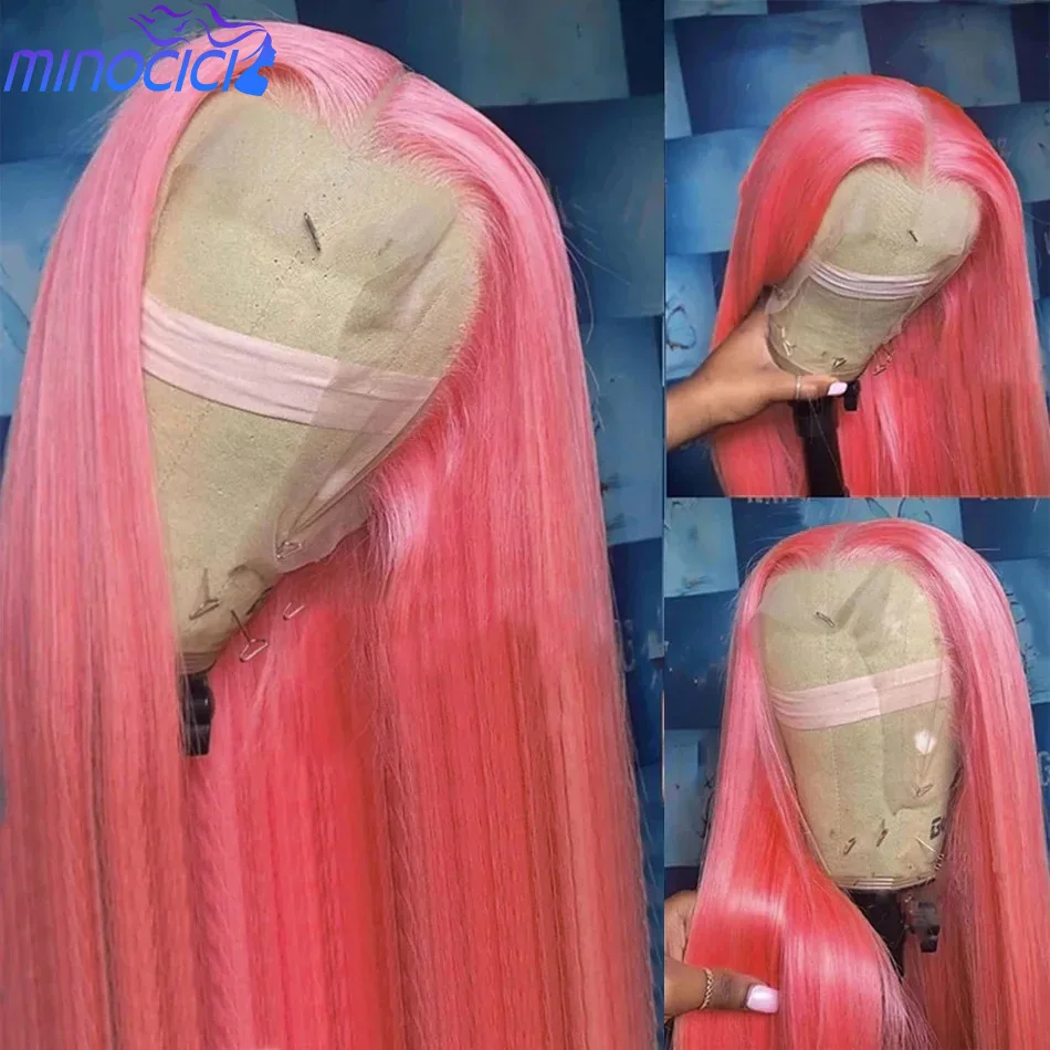 

Розовые парики из натуральных волос Объемная волна 13X6 Hd Парик фронтальной части шнурка 100% человеческие волосы Цветной парик фронта шнурка Предварительно выщипанные бразильские волосы 38 дюймов