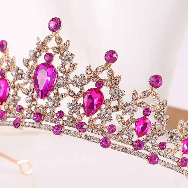 バロック様式のヴィンテージゴールドブライダルティアラ – 結婚式/パーティー用コロネットアクセサリー 誕生日の女王/子供用プリンセスクラウンヘッドピース