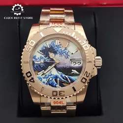 Men's Rose Gold Luxury Fashion Watch Full Luminous Night Dial Sapphire Glass NH35 Watch Waterproof Crown Men's Watch