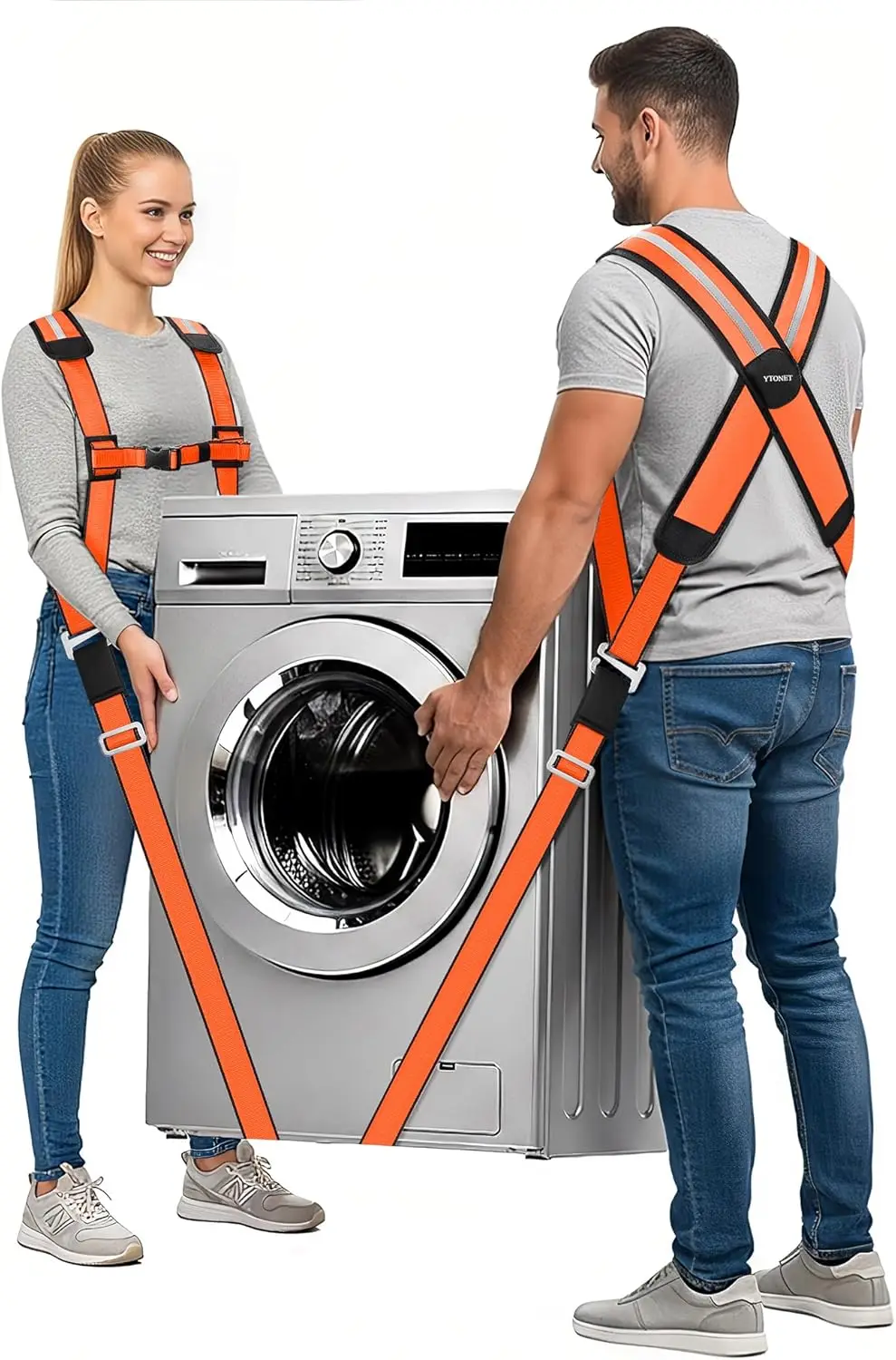 2-Person X-Shaped Lifting Straps, Ergonomic Back Support for Moving Heavy Furniture Up to 800lbs