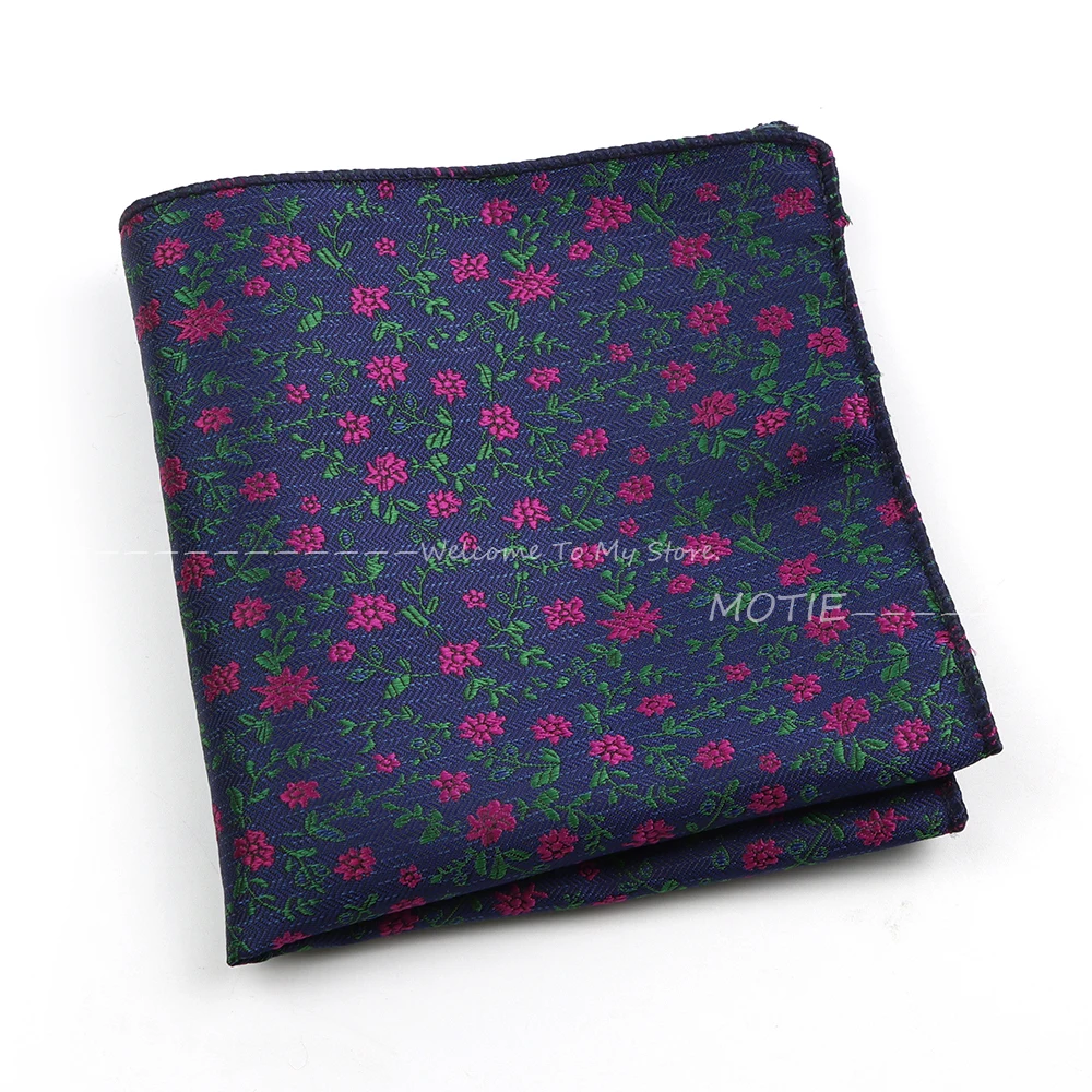 Pria elegan poliester Hanky indah Floral Fit Lover's Day Pocket Square sapu tangan harian kasual pakaian setelan gaun Aksesori