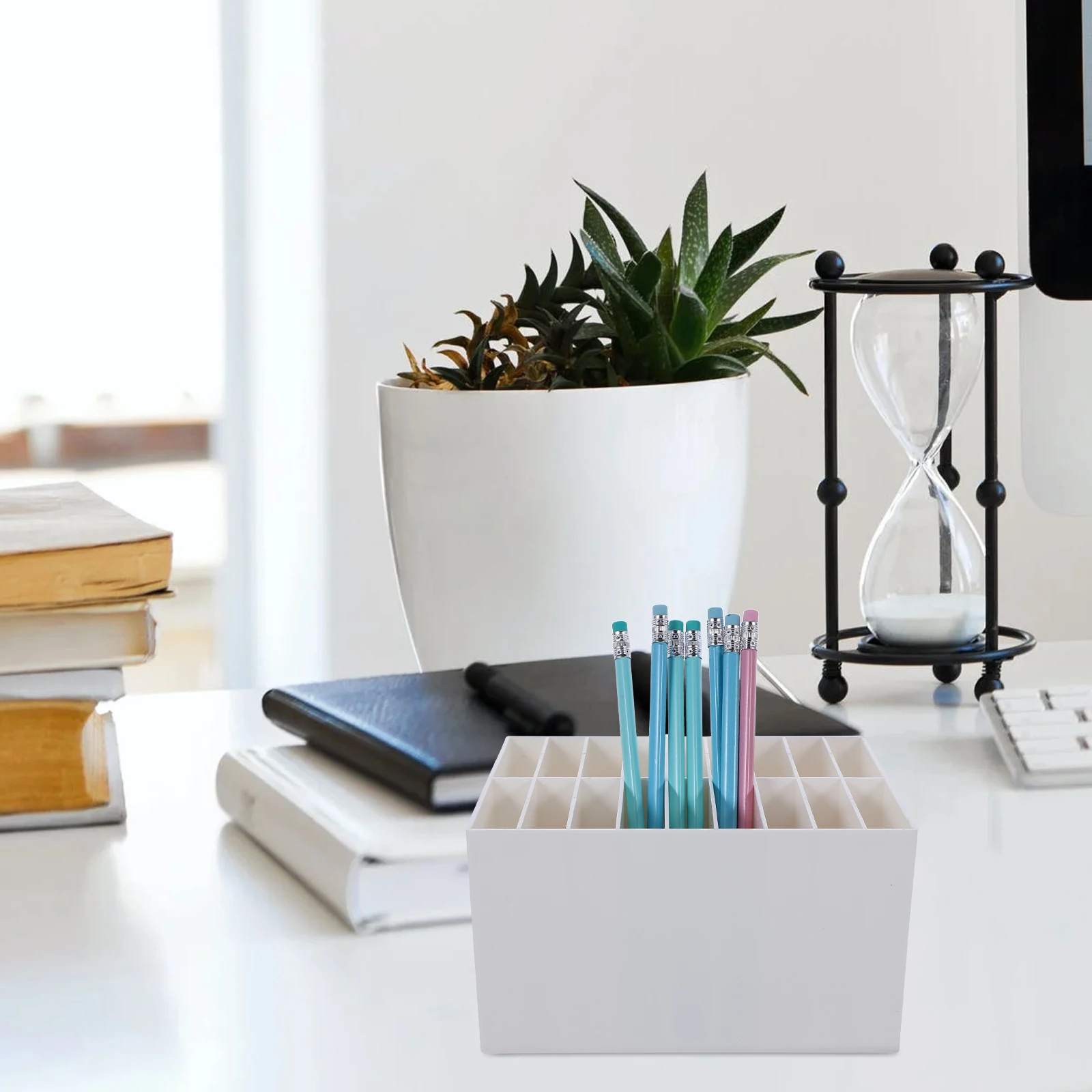 

Pen Holder Pencil Storage Box Marker Organizer Holders High Capacity Desktop Pp Container