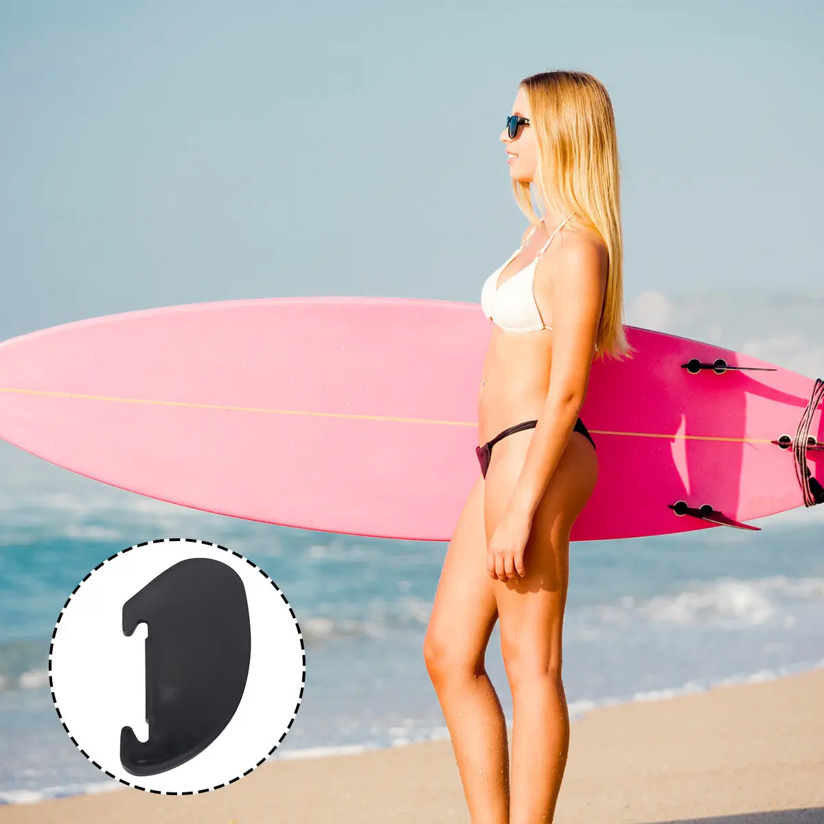 ABS Small Side Fin Splitter Black Boat Tail Rudder Surfboard Accessory for Inflatable Paddle Board Stable Direction Control