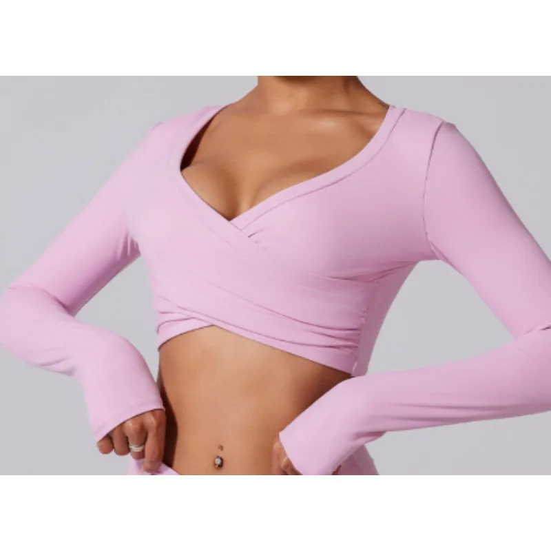 

Спортивная рубашка с длинными рукавами, женский укороченный топ, спортивный топ, женские рубашки для тренировок, быстросохнущая одежда для йоги, спортивная одежда для женщин