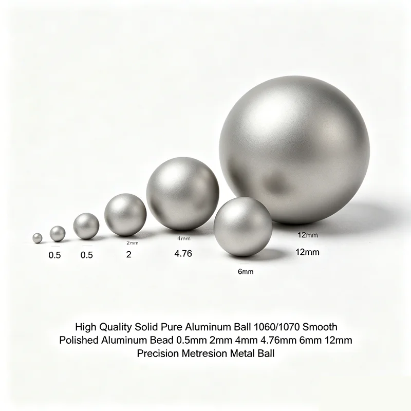 High Quality Solid Pure Aluminum Ball 1060/1070 Smooth Polished Aluminum Bead 0.5mm 2mm 4mm 4.76mm 6mm12mm Precision Metal Ball