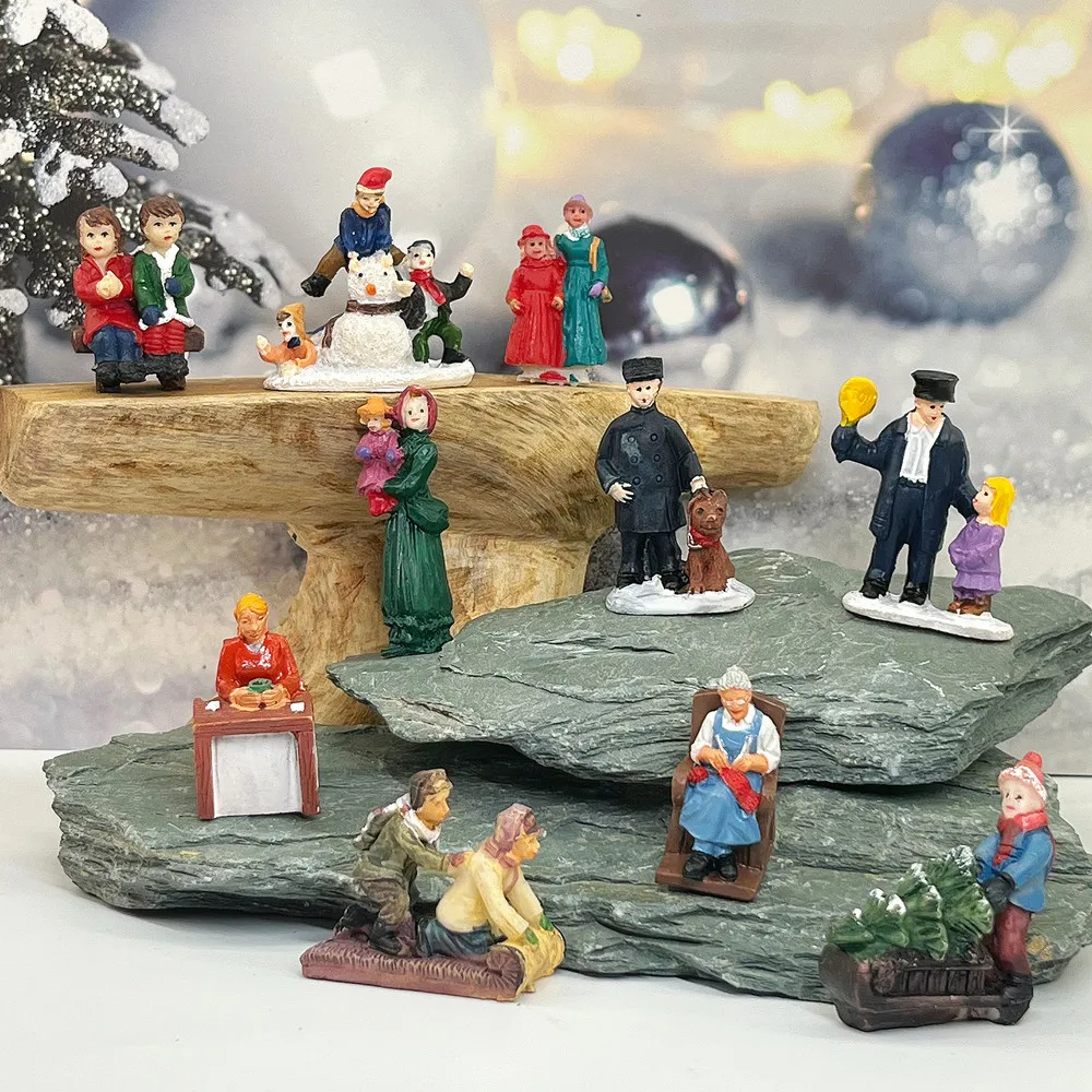 European Vintage Figure 3D Resin Fridge Magnet, Village Scene Ornament, Travel‑style Collectible Gift