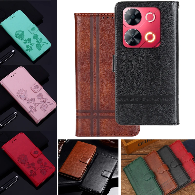 For Itel P65 4G Flip Cover Card Slots Anti-fall Shell For ItelP65 4G Itel P 65 4G P671L Fashion Multifunction Phone Cover