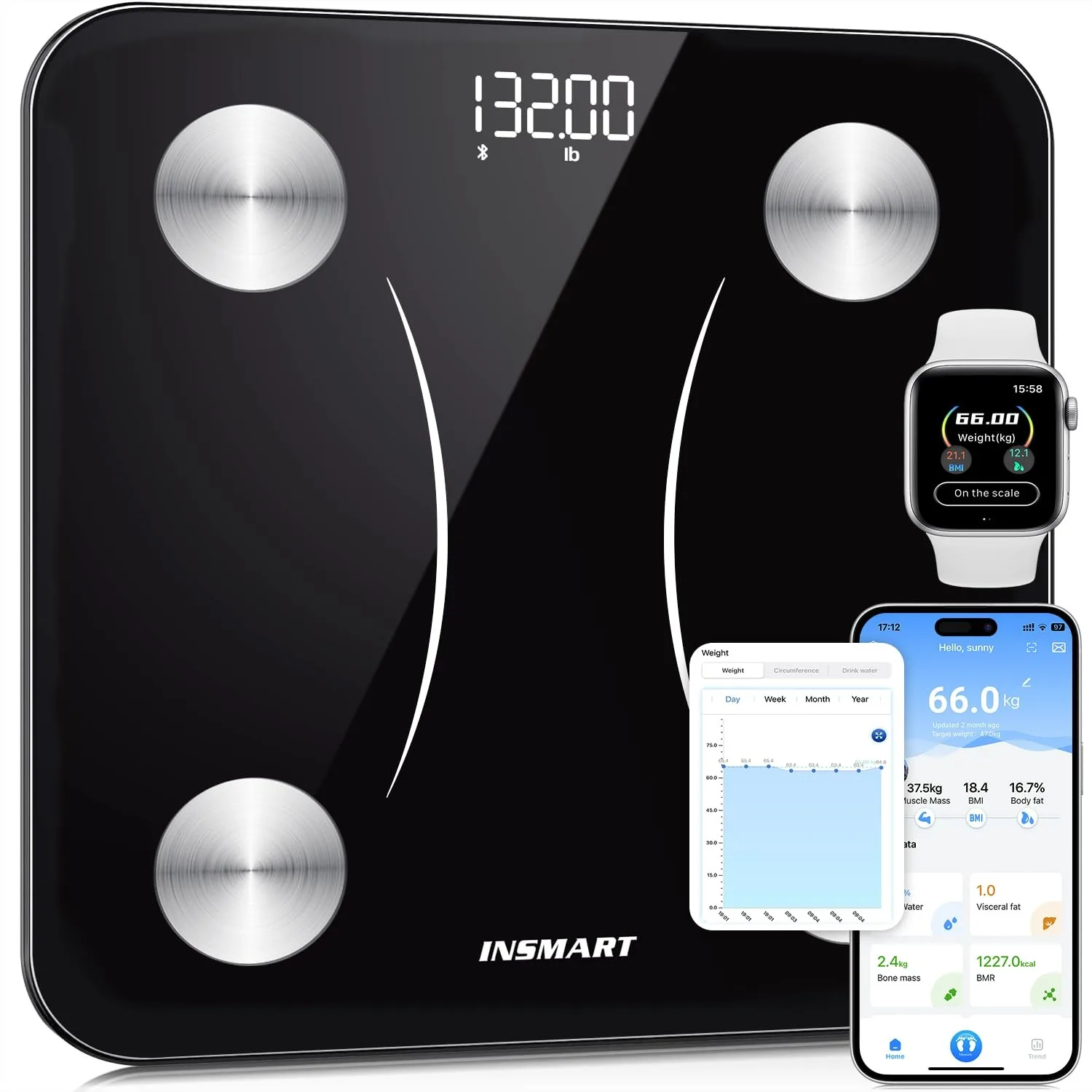 

Digital Body Fat Scale With BMI 17 Body Composition Monitor Smart Bluetooth Bathroom Scale For Weight Loss Health Tracker Sync With Fitness App